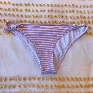 Abercrombie and Fitch Lavender and White Stripped Bikini Bottom